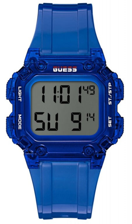 Guess Stealth Blue Dial Blue Rubber Strap Watch for Men - GW0270G3 Authentic Buy Shop Now