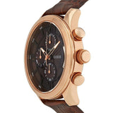 Guess Analog Chronograph Brown Dial Brown Leather Strap Watch For Men - W14052G2 Authentic Buy Shop Now