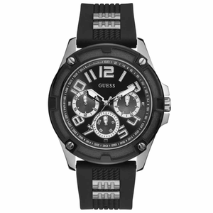 Guess Delta Black Dial Black Silicone Strap Watch for Men - GW0051G1 Authentic Buy Shop Now