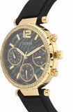 Guess Solstice Green Dial Black Rubber Strap Watch for Women - GW0113L1 Authentic Buy Shop Now
