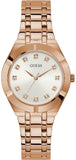 Guess Crystalline Diamonds Silver Dial Rose Gold Steel Strap Watch for Women - GW0114L3 Authentic Buy Shop Now