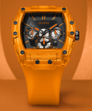 Guess Phoenix Multifunction Black Dial Orange Rubber Strap Watch For Men - GW0203G10 Authentic Buy Shop Now