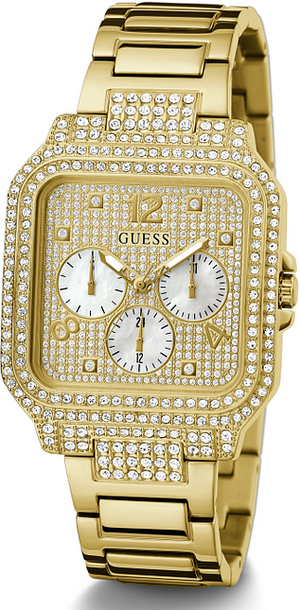 Guess Deco Quartz Crystals Gold Dial Gold Steel Strap Watch For Women - GW0472L2 Authentic Buy Shop Now