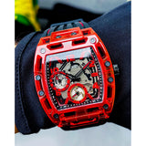 Guess Phoenix Multifunction Analog Red Dial Black Silicone Strap Watch For Men - GW0499G4 Authentic Buy Shop Now