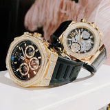 Guess Fusion Chronograph Black Dial Black Leather Strap Watch For Women - GW0553L4 Authentic Buy Shop Now