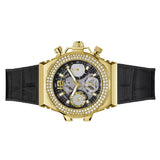 Guess Fusion Chronograph Black Dial Black Leather Strap Watch For Women - GW0553L4 Authentic Buy Shop Now