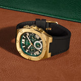 Guess Headliner Multifunction Green Dial Black Silicone Strap Watch For Men - GW0571G3 Authentic Buy Shop Now
