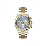 Guess Equity Analog Blue Dial Two Tone Steel Strap Watch For Men - GW0703G3 Authentic Buy Shop Now