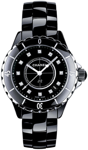Chanel J12 Quartz Diamonds Black Dial Black Steel Strap Watch for Women - J12 H1625 Authentic Buy Shop Now