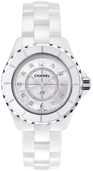 Chanel J12 Diamonds Quartz Ceramic White Dial White Steel Strap Watch for Women - J12 H2422 Authentic Buy Shop Now