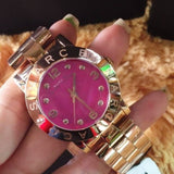 Marc Jacobs Amy Purple Dial Rose Gold Steel Strap Watch for Women - MBM8618 Authentic Buy Shop Now