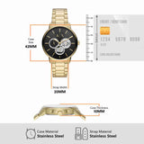 Armani Exchange Cayde Chronograph Black Dial Gold Steel Strap Watch for Men - AX2747 Authentic Buy Shop Now