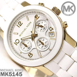 Michael Kors Runway White Dial White Steel Strap Watch for Women - MK5145 Authentic Buy Shop Now