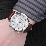 Hugo Boss Aeroliner Chronoraph White Dial Brown Leather Strap Watch For Men - HB1512447 Authentic Buy Shop Now