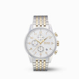 Hugo Boss Navigator White Dial Two Tone Steel Strap Watch for Men - 1513499 Authentic Buy Shop Now