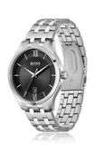 Hugo Boss Officer Black Dial Silver Steel Strap Watch for Men - 1513614 Authentic Buy Shop Now
