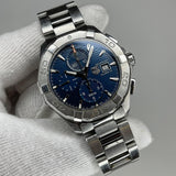 Tag Heuer Aquaracer Caliber 16 Automatic Chronograph Blue Dial Silver Steel Strap Watch for Men - CAY2112.BA0927 Authentic Buy Shop Now