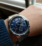 Hugo Boss Professional Chronograph Blue Dial Silver Steel Strap Watch for Men - 1513527 Authentic Buy Shop Now