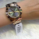Marc Jacobs Amy Glitz Brown Dial Rose Gold Steel Strap Watch for Women - MBM3221 Authentic Buy Shop Now