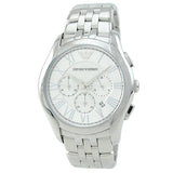 Emporio Armani Velente Chronograph Quartz Silver Dial Silver Steel Strap Watch For Men - AR1702 Authentic Buy Shop Now