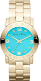 Marc Jacobs Amy Blue Dial Gold Steel Strap Watch for Women - MBM3220 Authentic Buy Shop Now