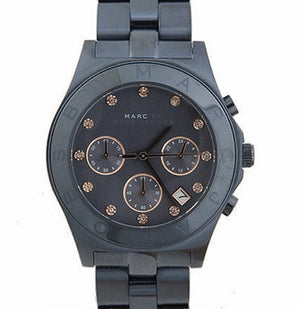 Marc Jacobs Blade Chronograph Blue Dial Blue Steel Strap Watch for Women - MBM8581 Authentic Buy Shop Now