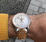 Breitling Navitimer Automatic 41 White Dial Two Tone Steel Strap Watch for Men - U17326211G1U1 Authentic Buy Shop Now