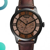 Fossil Townsman Automatic Skeleton Brown Dial Brown Leather Strap Watch for Men - ME3098 Authentic Buy Shop Now
