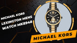 Michael Kors Lexington Quartz Black Dial Two Tone Steel Strap Watch For Men - MK8948 Authentic Buy Shop Now