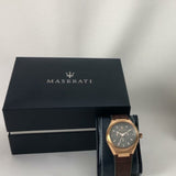 Maserati Triconic Chronograph Grey Dial Brown Leather Strap Watch For Men - R8871639003 Authentic Buy Shop Now