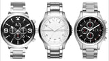 Armani Exchange The Driver Chronograph Black Dial Silver Steel Strap Watch For Men - AX1612 Authentic Buy Shop Now