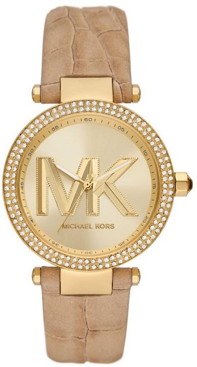 Michael Kors Parker Three-Hand Gold Dial Brown Leather Strap Watch For Women - MK4725 Authentic Buy Shop Now