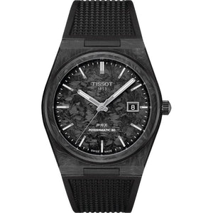 Tissot PRX Powermatic 80 Carbon Black Dial Black Rubber Strap Watch for Men - T137.907.97.201.00 Authentic Buy Shop Now