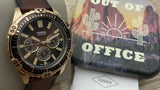 Fossil Garrett Chronograph Brown Dial Brown Leather Strap Watch for Men - FS5867 Authentic Buy Shop Now