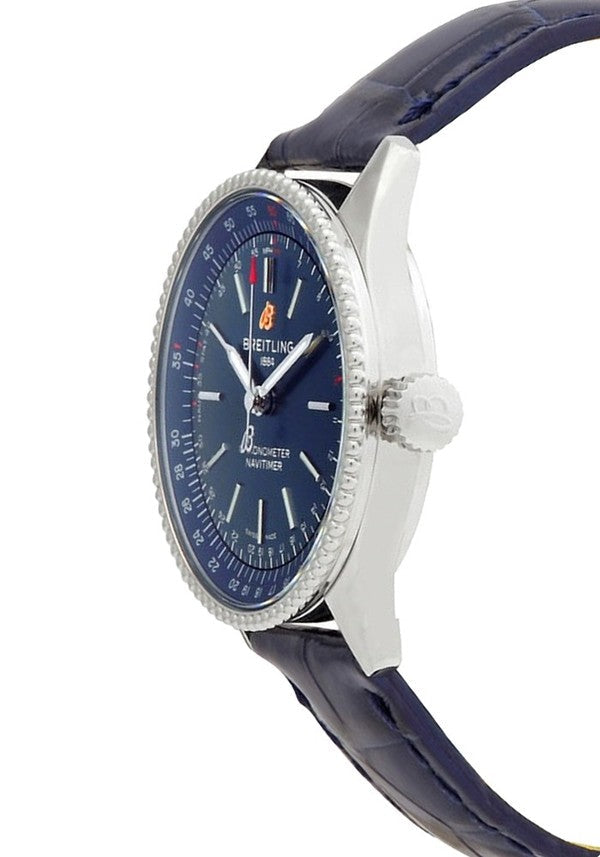 Breitling Navitimer Automatic 35 Blue Dial Blue Leather Strap Watch for Men - A17395161C1P1 Authentic Buy Shop Now