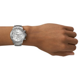 Fossil Bannon Multifunction Chronograph Silver Dial Silver Steel Strap Watch for Men - BQ2490 Authentic Buy Shop Now