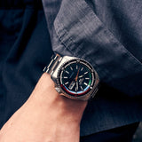 Seiko 5 Sports SKX Series Regatta Timer Retro Blue Dial Silver Steel Strap Watch For Men - SRPK13K1 Authentic Buy Shop Now