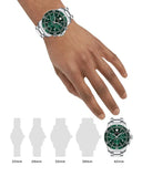 Movado Series 800 Chronograph Green Dial Silver Steel Strap Watch for Men - 2600179 Authentic Buy Shop Now