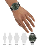 Tommy Hilfiger Asher Chronograph Green Dial Black Leather Strap Watch For Men - 1791856 Authentic Buy Shop Now