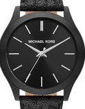 Michael Kors Slim Runway Black Dial Black Leather Strap Watch For Men - MK8908 Authentic Buy Shop Now