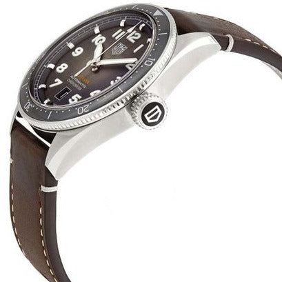Tag Heuer Autavia Automatic Grey Dial Brown Leather Strap Watch for Men - WBE5114.FC8266 Authentic Buy Shop Now