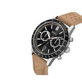 Hugo Boss Allure Black Dial Brown Leather Strap Watch for Men - 1513964 Authentic Buy Shop Now