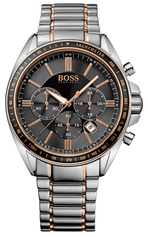 Hugo Boss Driver Sport Grey Dial Grey Steel Strap Watch for Men - 1513094 Authentic Buy Shop Now