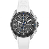 Hugo Boss Volane Grey Dial White SIlicone Strap Watch for Men - 1513948 Authentic Buy Shop Now