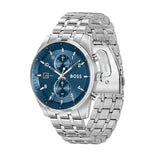 Hugo Boss Skytraveller Chronograph Blue Dial Silver Steel Strap Watch for Men - 1514216 Authentic Buy Shop Now