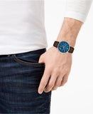 Hugo Boss Attitude Blue Dial Brown Leather Strap Watch for Men - 1513606 Authentic Buy Shop Now