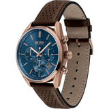 Hugo Boss Champion Blue Dial Brown Leather Strap Watch for Men - 1513817 Authentic Buy Shop Now