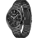 Hugo Boss Champion Black Dial Black Steel Strap Watch for Men - 1513960 Authentic Buy Shop Now