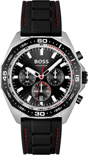Hugo Boss Energy Chronograph Black Dial Black Silicon Strap Watch For Men - 1513969 Authentic Buy Shop Now