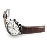 Hugo Boss Aeroliner Chronoraph White Dial Brown Leather Strap Watch For Men - HB1512447 Authentic Buy Shop Now